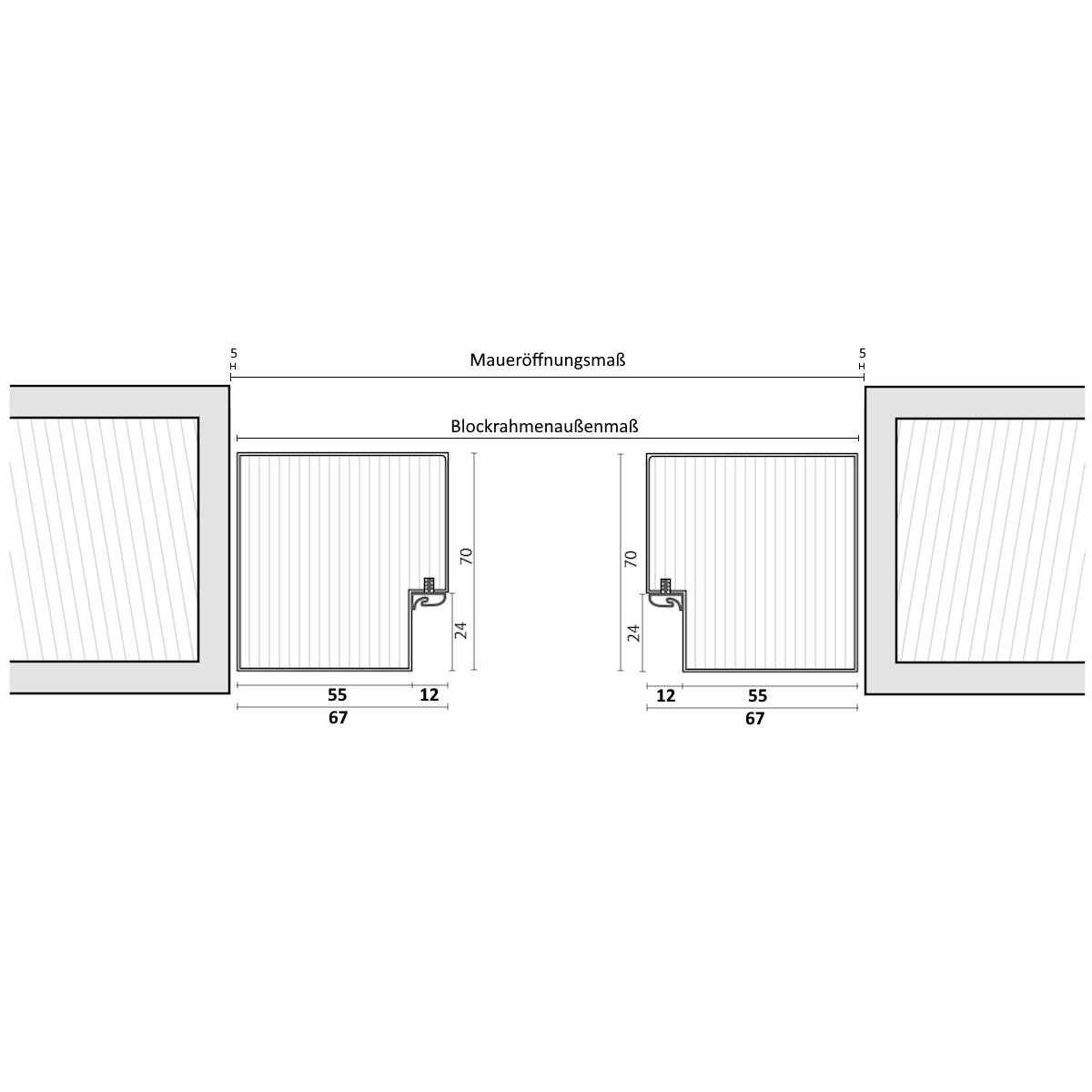 Blockrahmen CPL brillant-weiß 67 x 70 mm