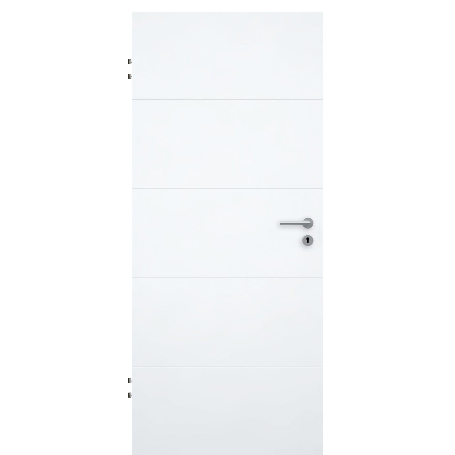 Wohnungseingangstür brillant-weiß 4 Rillen Designkante SK2 / KK3 - Modell Designtür Q43