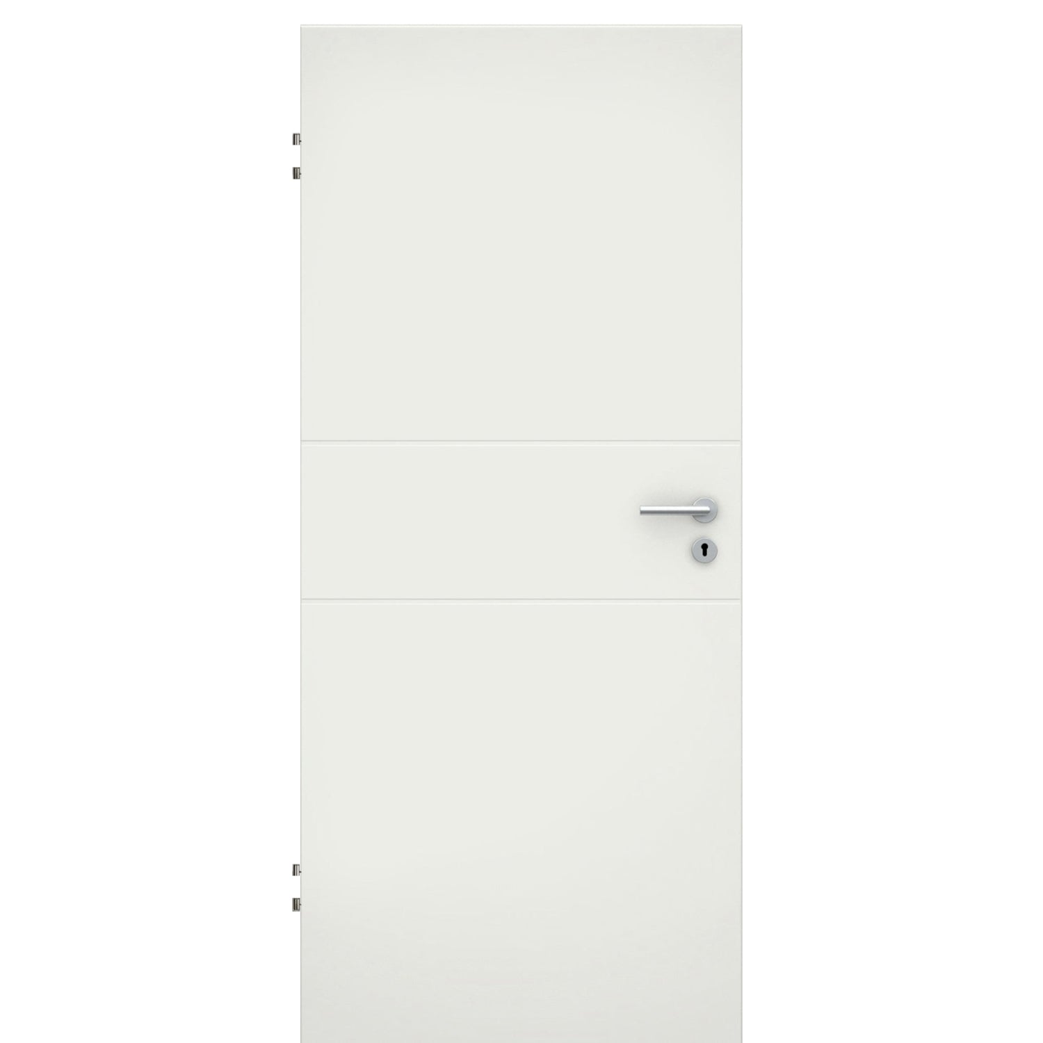 Wohnungseingangstür soft-weiß 2 Rillen Eckkante SK2 / KK3 - Modell Designtür Q21