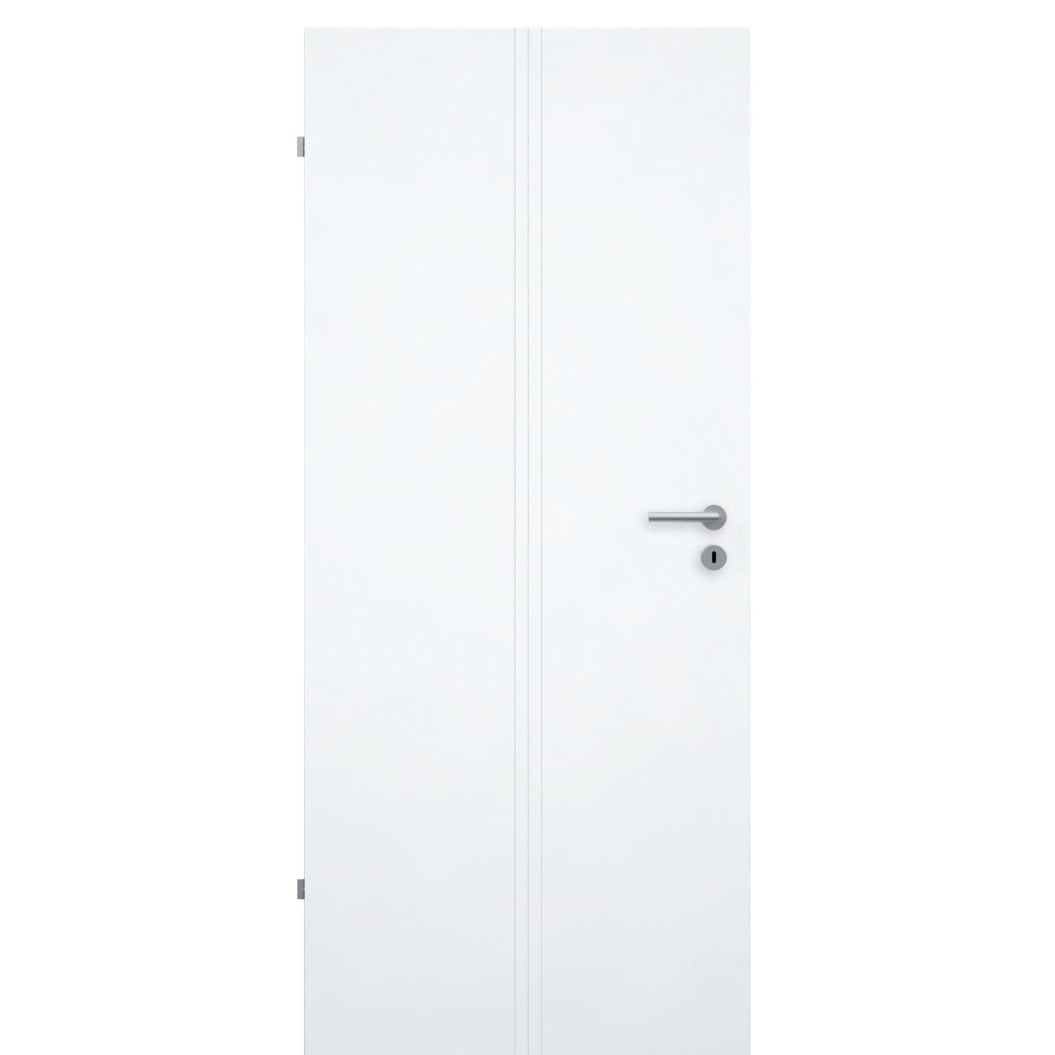 Zimmertür brillant-weiß 3 Rillen aufrecht Designkante - Modell Designtür VM33
