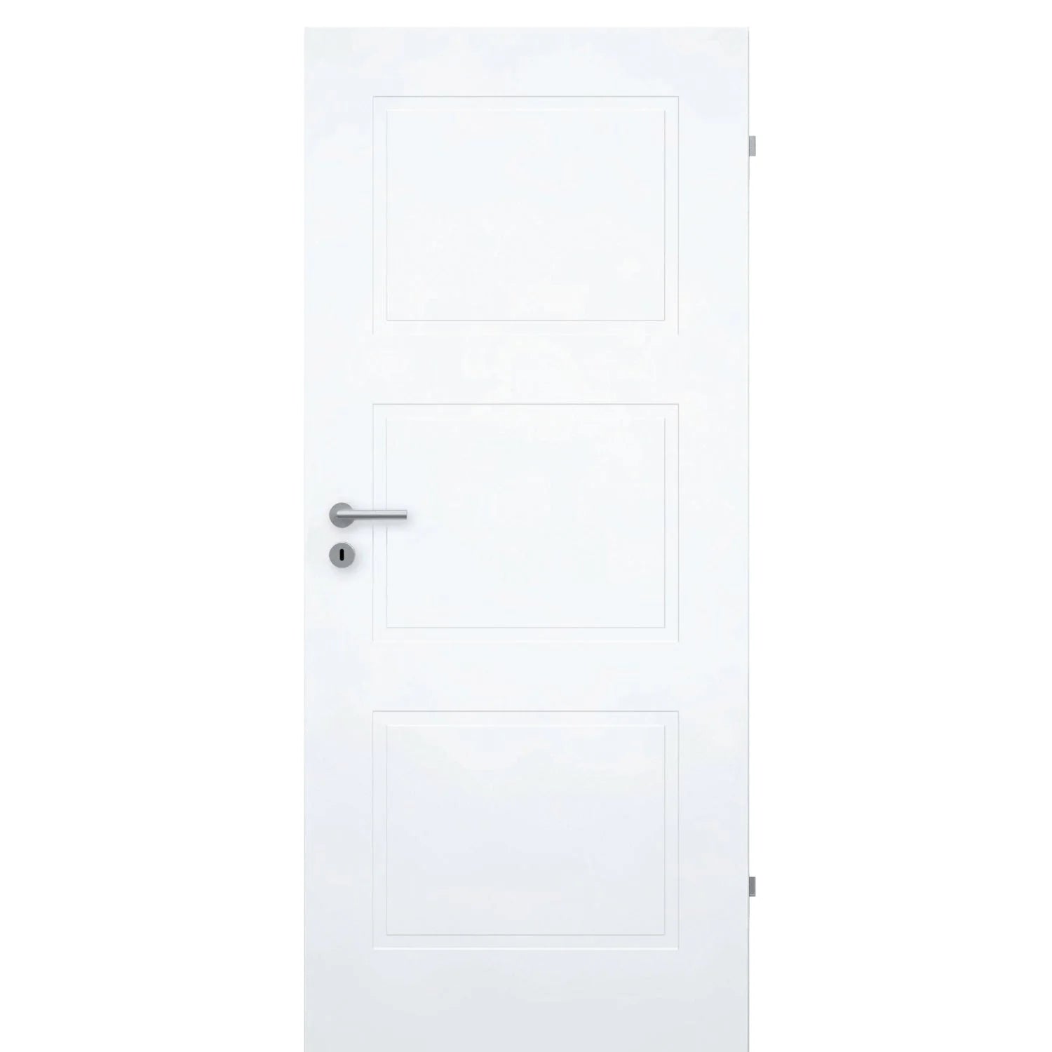 Zimmertür brillant-weiß Stiltür mit 3 Kassetten Designkante - Modell Stiltür M33