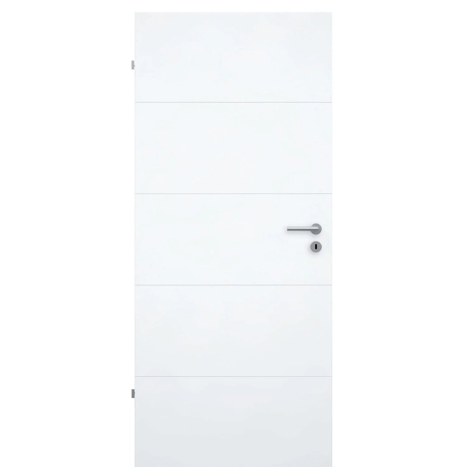 Zimmertür brillant-weiß modern mit 4 Rillen Designkante - Modell Designtür Q43