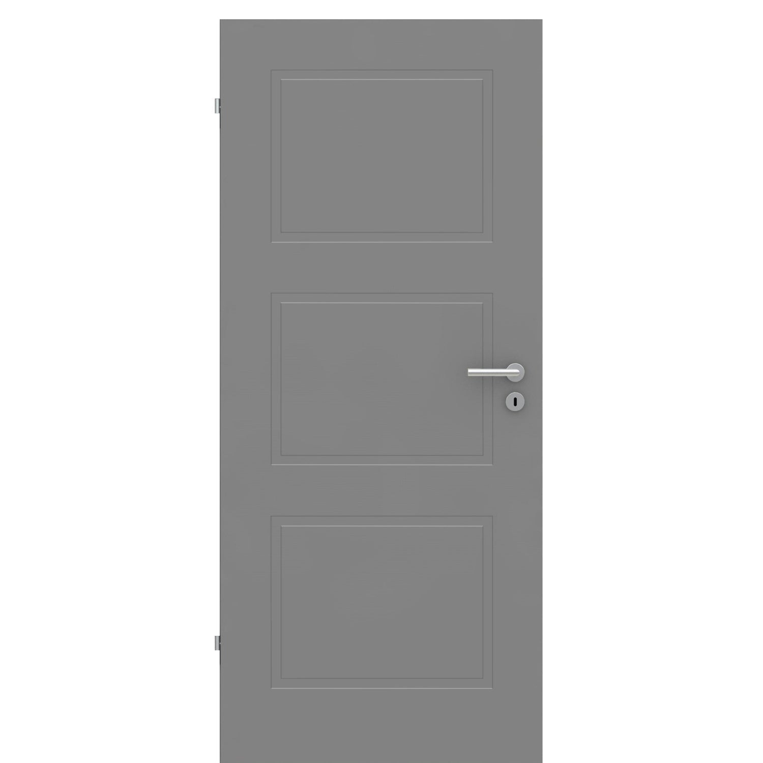 Zimmertür grau 3 Kassetten Designkante - Modell Stiltür M37