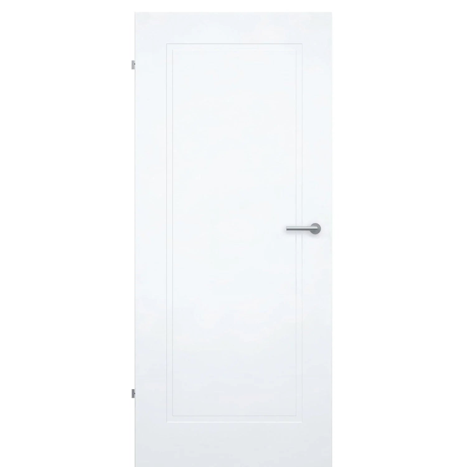 Zimmertür ohne Schlüssellochbohrung brillant-weiß Stiltür mit 1 Kassette Designkante - Modell Stiltür M13