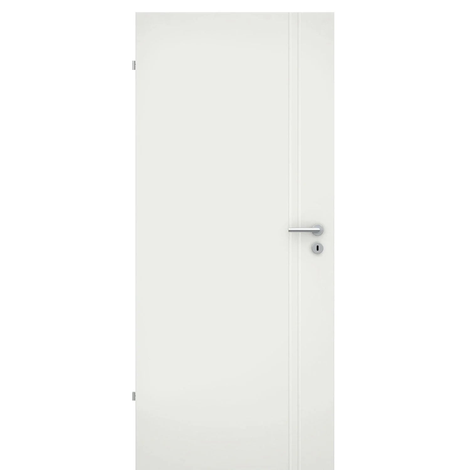 Zimmertür soft-weiß 2 Rillen aufrecht Eckkante - Modell Designtür VS21