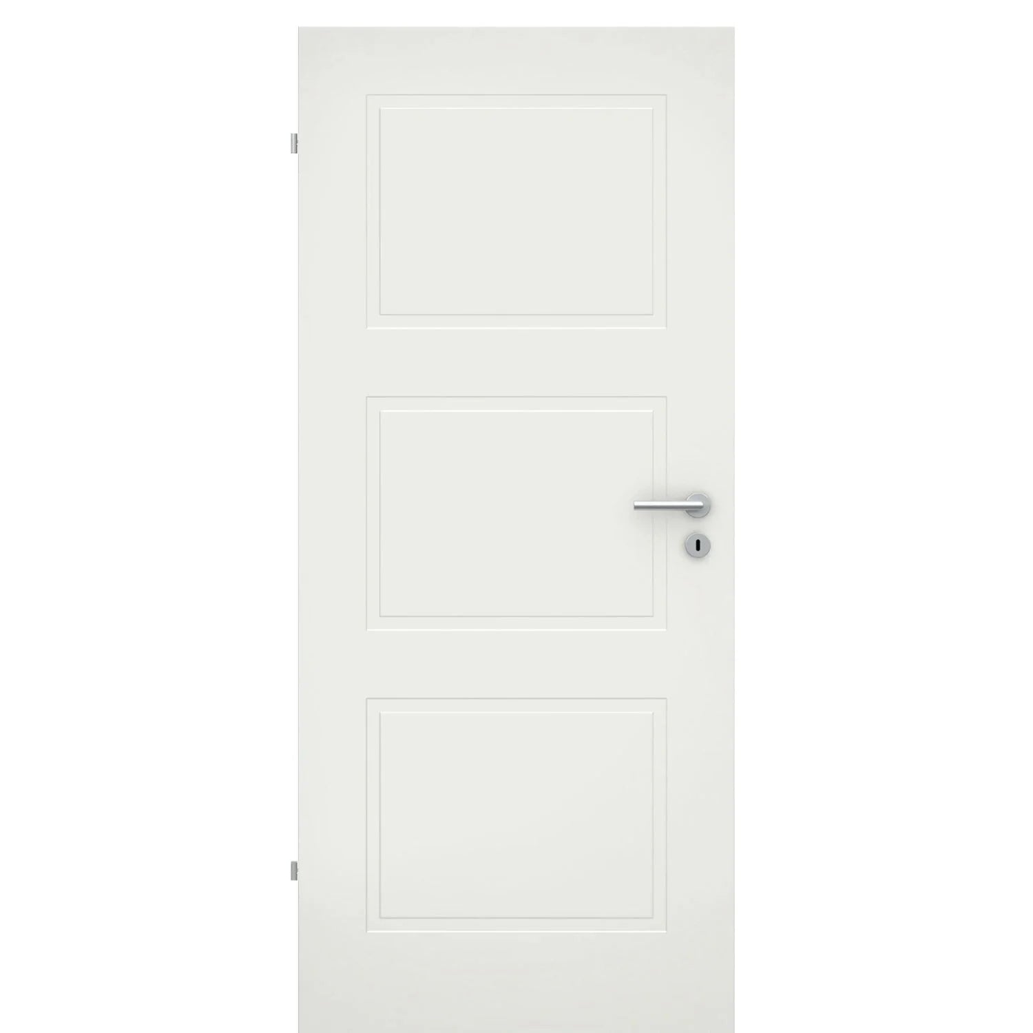 Zimmertür soft-weiß 3 Kassetten Eckkante - Modell Stiltür M31