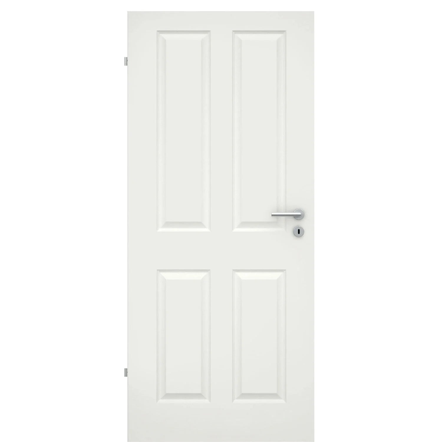 Zimmertür soft-weiß Stiltür mit 4 Kassetten Eckkante - Modell Stiltür K41
